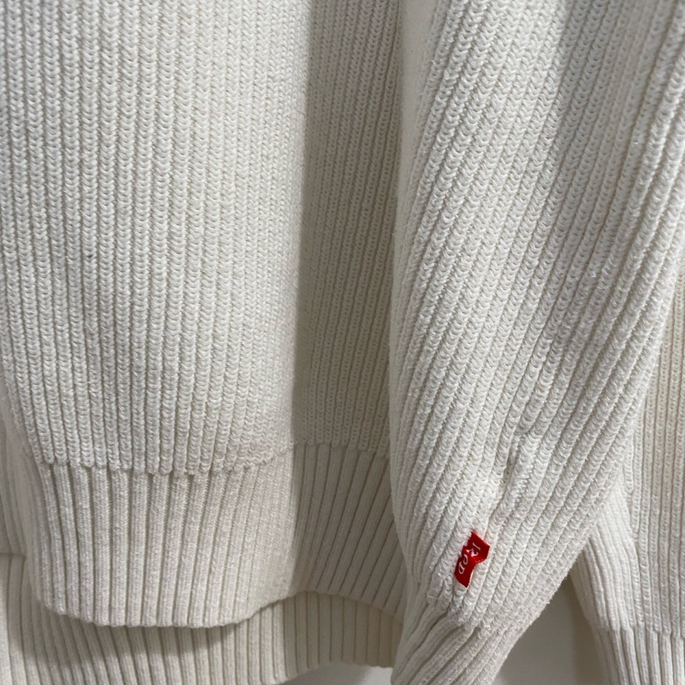 IZOD 1/4 Quarter Zip Knit Pullover Sweater Mens Cotton Stripes Size Large - Picture 4 of 7